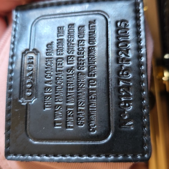 Coach Signature Brown Stripe Kisslock Framed Tote Bag π W/Medallion! 2012 - Picture 5 of 16